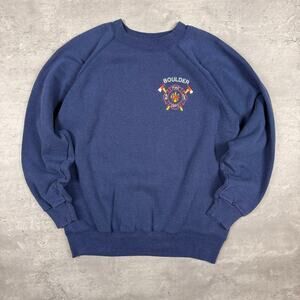 Vintage Boulder Colorado Fire Department Hanes Crewneck Sweatshirt